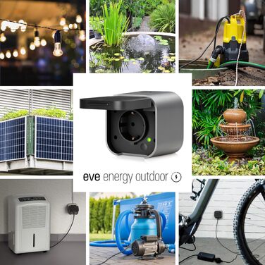Розумна система поливу Eve Energy Outdoor (Matter) з керуванням через додаток/Siri для саду/балкону, без хаба, сумісна з розподільниками