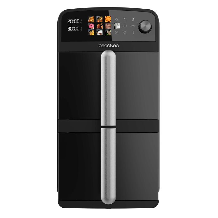 Аерофритюрниця Cecotec Cecofry DuoLevel 12000 Window, 2 чаші по 6 л (12 л), 2900 Вт, сенсорна панель, вікно перегляду, 10 програм, чорна