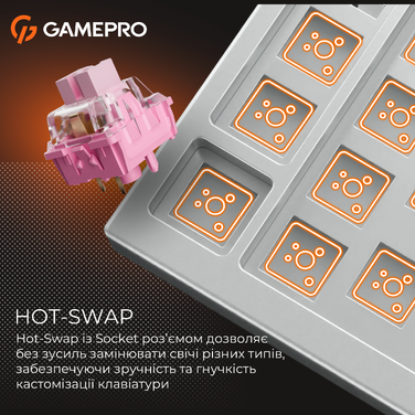 Дротова механічна клавіатура GamePro MK160 V2 Warden QLAB Sakura White (MK160-V2-BL-QS)