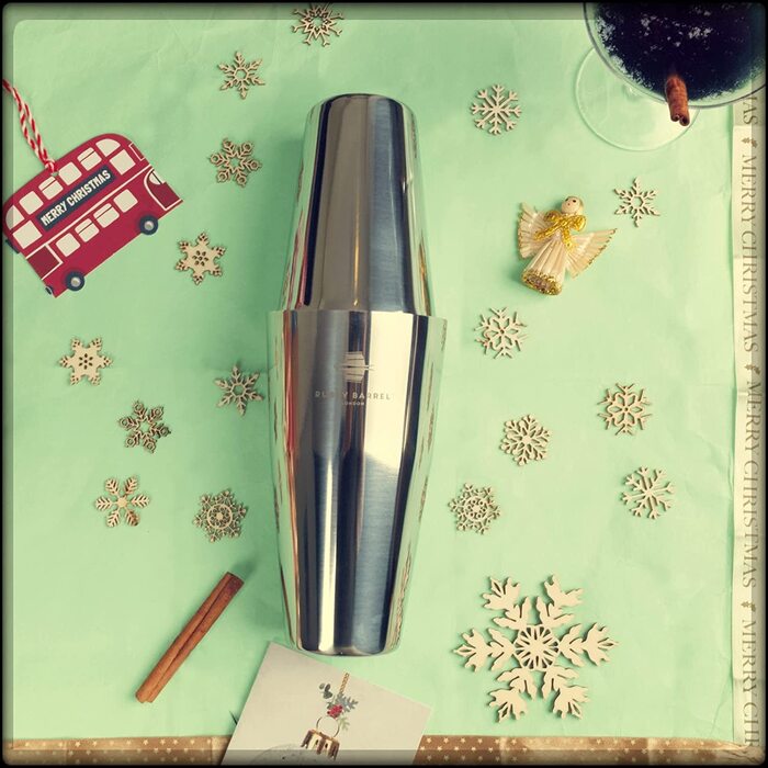 Барний набір Rusty Barrel Bloomsbury: шейкер, мірний стакан, мадлер, ложка, аксесуари з нержавіючої сталі, подарунковий набір з сумкою і рецептурником