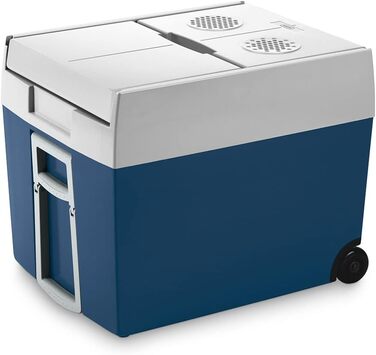 Електричний холодильник Mobicool MT48W 48 л з колесами для авто, будинку, човна, 12/230V, синій – переносна термобокс для напоїв і їжі