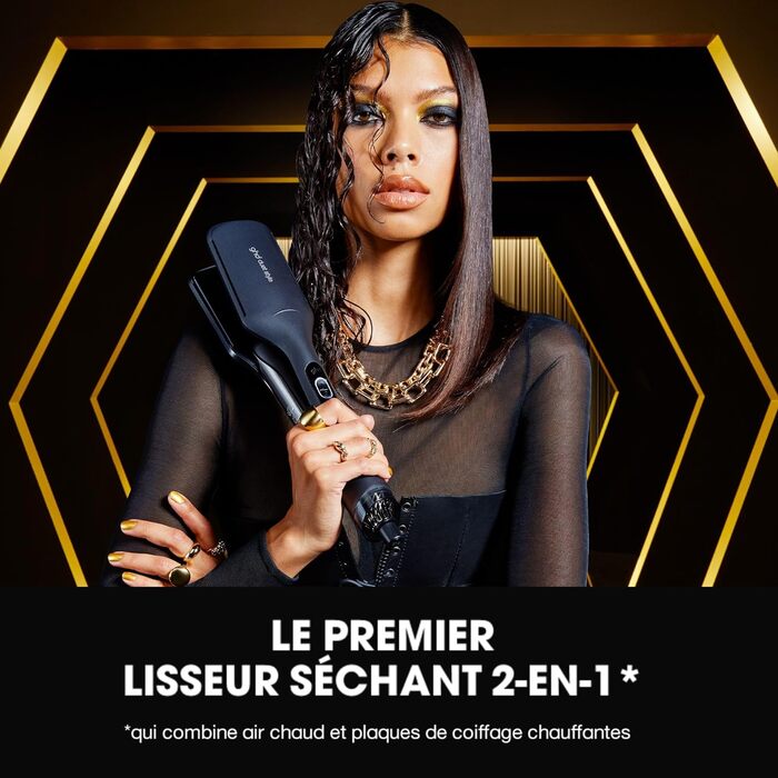 ghd Duet Styler – 2-в-1 випрямляч і фен, стайлер гарячого повітря для укладки вологого волосся, чорний