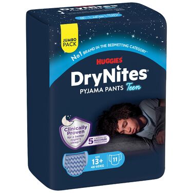 Нічні підгузки-труси Huggies DryNites для хлопчиків від 13 до 17 років (48-60 кг), XL, 33 шт. (Jumbo-пак)