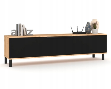 Підлогова ТВ-тумба Комод у вітальню з ручкою SIMPLY Craft, чорний матовий