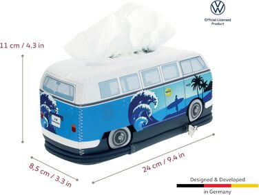 Диспенсер для серветок BRISA Volkswagen T1 Bulli Surf, неопрен, блакитний, для ванної