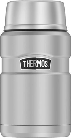 Термос для їжі Thermos STAINLESS KING 0,71 л з нержавіючої сталі, зберігає тепло 14 годин і холод 24 години, герметичний, великий харчовий контейнер для супу, мюслі, страв, підходить для миття в посудомийній машині, без ложки