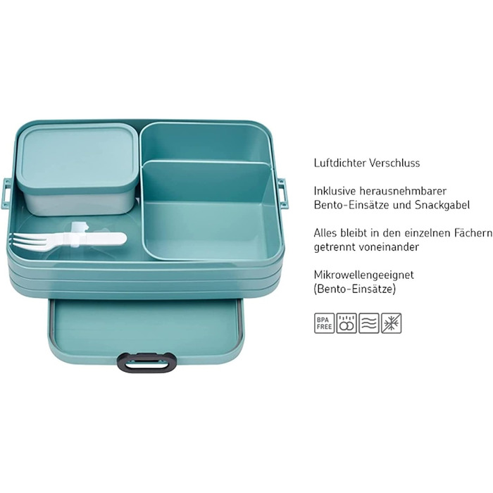 Набір ланчбоксів Mepal Lunch to go Set з контейнером Lunchpot, великий бенто-бокс з відділеннями для дорослих, Vivid Lilac