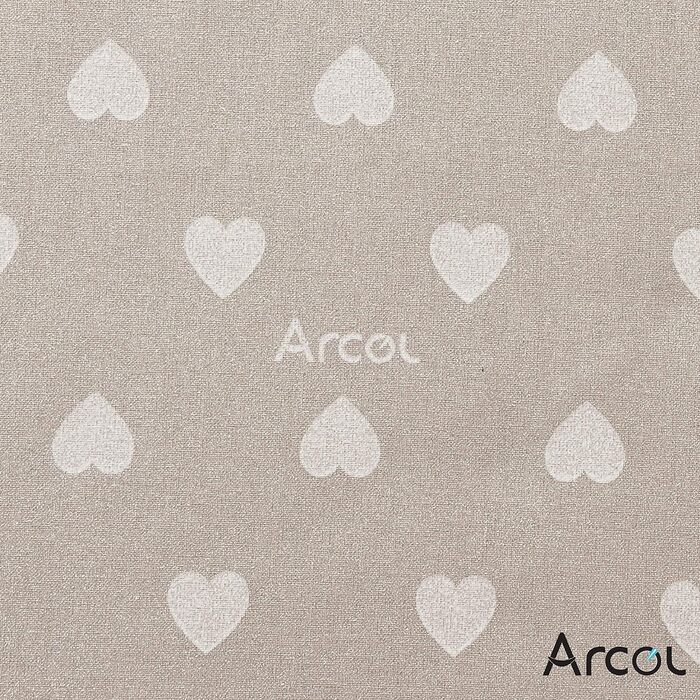 Запасний чохол ARCOL з гумкою для прасувальної дошки Foppapedretti, 100% бавовна, вироблено в Італії, бежевий з білими серцями
