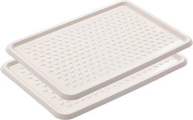 Пластикова полиця для взуття BranQ Home Essential, кремова, 2 шт.