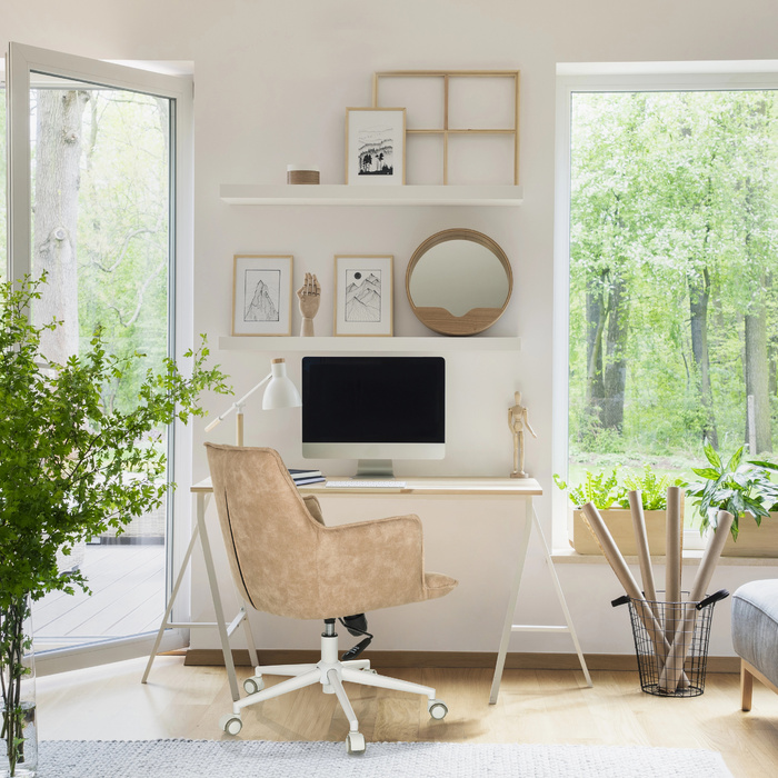 Крісло для домашнього офісу / поворотне крісло SOLAO LIFE W Fabric Beige Hjh LIVING