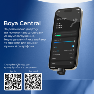 Бездротовий мікрофон BOYA Magic-07 Type-C Black