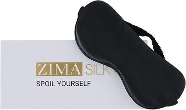 Шовкова маска для сну ZIMASILK з 100% натурального шовку тутового шовкопряда, 22 моме, м'яка та зручна, чорна