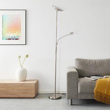 Торшер Lightbox LED з теплим світлом 3000K, металевий, 1,8 м, з регульованим читальним плафоном і димером