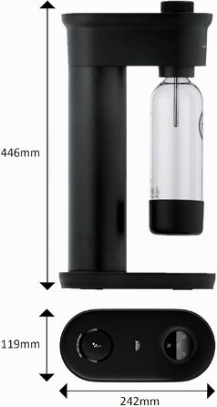 Сифон для газування води GROHE Blue Fizz Starter Set, чорний, 3 рівні газування, пляшка 0.85л (без балона CO2), арт. 31943K00