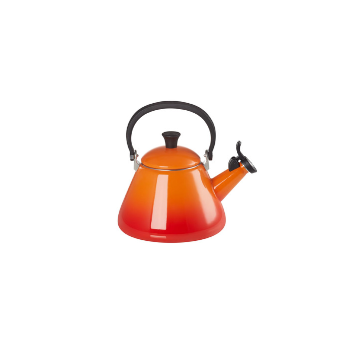 Чайник Le Creuset для води, 1.7 л, емальована сталь, колір Ofenrot Metallic, з феромагнітним дном для швидкого нагрівання