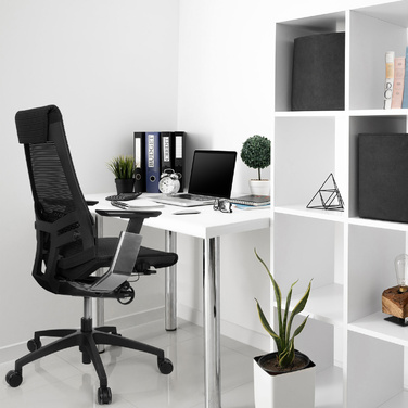 Офісний крісло GENIDIA SMART BLACK CM сітка чорний AL Chrom hjh OFFICE
