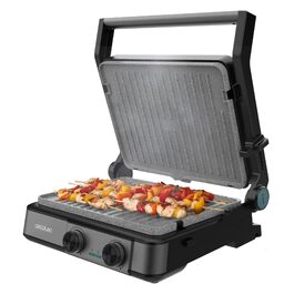 Електричний контактний гриль Cecotec Rock'nGrill 2200 Dual, розкладний на 180°, 29x23 см, 2200 Вт