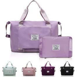 Велика складна дорожня сумка QLFJ-FurDec для жінок, з відділенням для сухих і вологих речей, водонепроникна, легка, яскраво-фіолетова