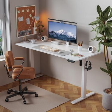 Регульований стіл WALKINGDESK для дому та офісу: електричний, з пам'яттю, 140x60 см, білий