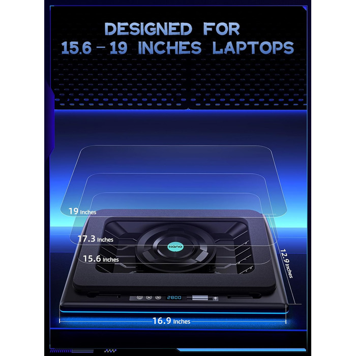 Ігровий охолоджувач для ноутбука Ilano RGB Cooling Pad з підсвіткою