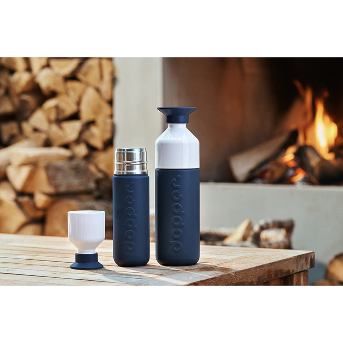 Термос Dopper Insulated Breaker Blue 580 мл – термочашка з нержавіючої сталі, для кави, чаю, подвійні стінки, не протікає, зберігає холод до 24 годин, тепло до 9 годин