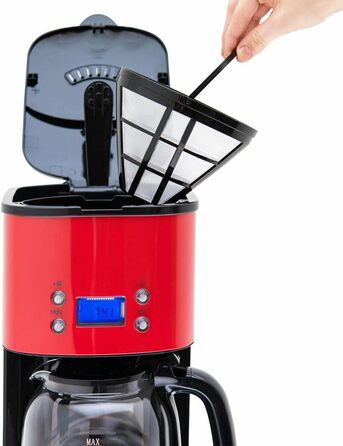 Кавоварка крапельна H.Koenig MG30, 1,5 л, 12-20 чашок, LCD, програмована, червона