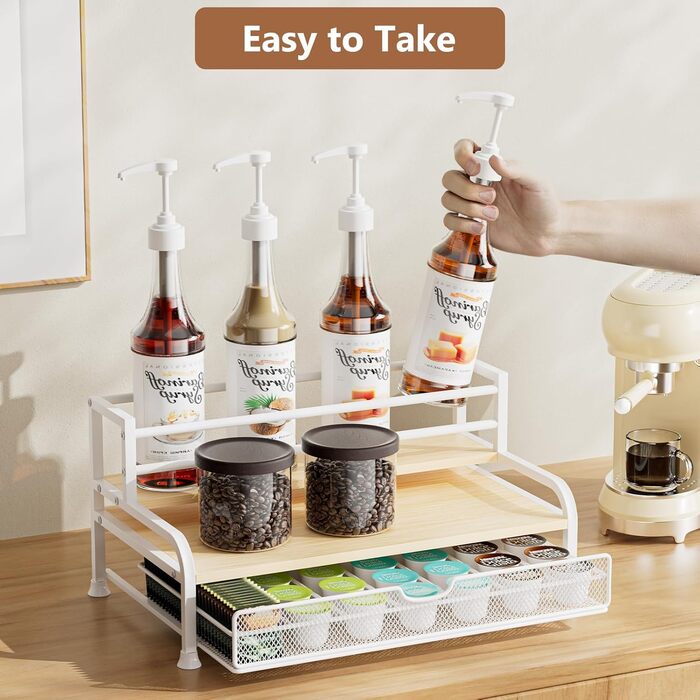 Трирівневий органайзер для капсул кави Dolce Gusto/Nespresso/Cafissimo з шухлядою (35 капсул)