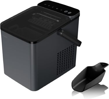 Льодогенератор MEDION MD 100117 з функцією самоочищення, 12 кг льоду на добу, 2 розміри кубиків (S/L), резервуар для води 1,1 л, компактний