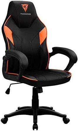 Ігрове крісло ThunderX3 EC1 для геймерів і кіберспортсменів, ергономічне, комфортне, для ПК і консолей, чорне/помаранчеве