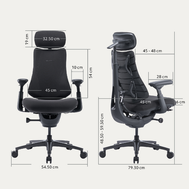Крісло офісне ергономічне LiberNovo Omni Gen Graphite 48 см