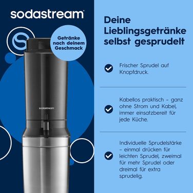 Сифон для газування води SodaStream CRYSTAL 3.0, 2 скляні карафани по 0,7л та балон CO2 з системою Quick Connect