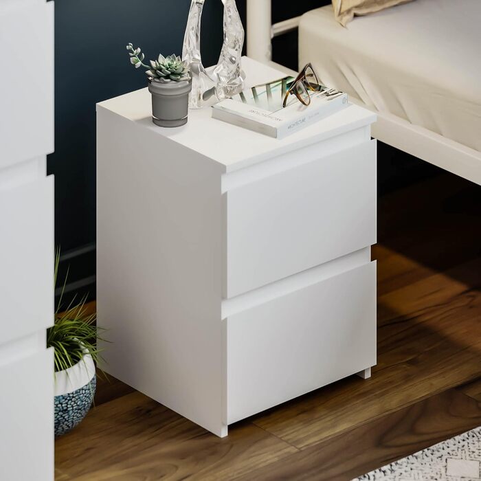Тумба приліжкова Vida Designs Denver з 2 шухлядами, біла, 40x29,5x29,5 см