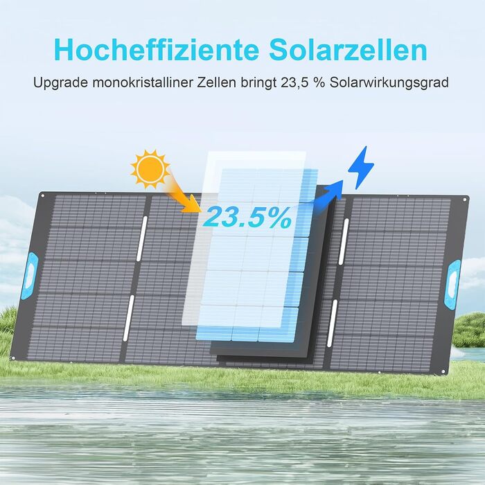 Складана монокристалічна сонячна панель 220W 26V, портативна сонячна зарядна станція (400W peak)