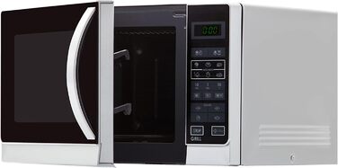 Мікрохвильова піч з грилем Sharp R742INW, 25 л, 900 Вт, срібляста, LED-дисплей, 8 програм, розморожування за вагою, дитячий захист, енергозбереження