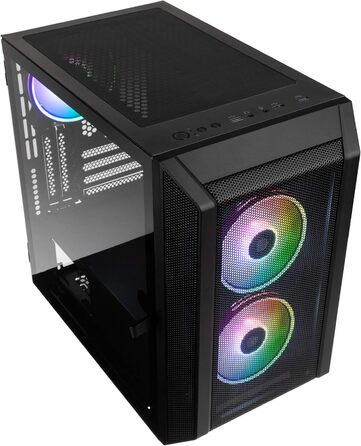 Корпус для ПК KOLINK Citadel Mesh RGB Micro-ATX, скляна панель, чорний, прозоре бічне вікно, компактний корпус для комп'ютера