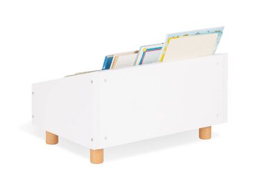 Дитяча книжкова полиця Pinolino Ando з МДФ, 2 відсіки, круглі дерев'яні ніжки, біла, для дітей від 3 років