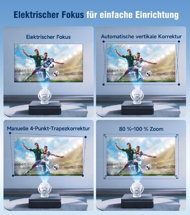 Magcubic Mini Beamer 4K/8K Android 14: Портативний проектор 1080P, 600 ANSI, WiFi 6, Bluetooth 5.4, Автофокус, 180° поворот, 12W динамік, для дому та вулиці (Білий)