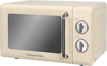 Мікрохвильова піч Russell Hobbs RHRETMM705C, 17 л, 700 Вт, ретро стиль, кремова, 5 режимів потужності, таймер, функція розморожування, легке очищення