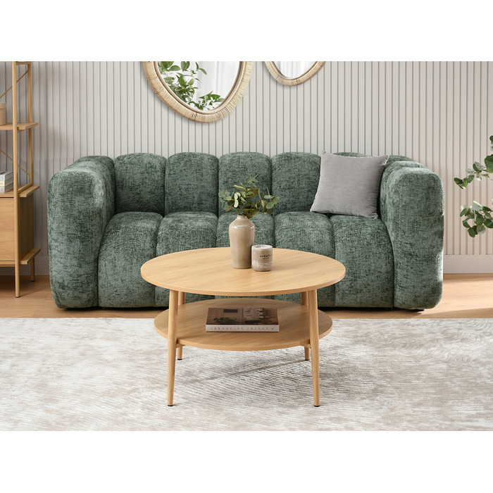Круглий кавовий столик Mebel-Partner, 80 x 80 x 45 см, колір дуб
