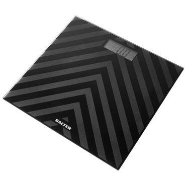 Цифрова вага для ванної Salter SA00287, скло, 180 кг, чорний Chevron, LCD-дисплей, батарейки, миттєве вимірювання