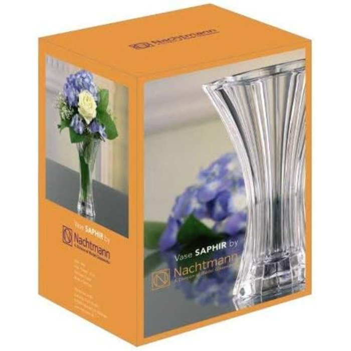 Ваза, кришталь, 24 см, 0080501-0, сапфір, прозора, 80 501