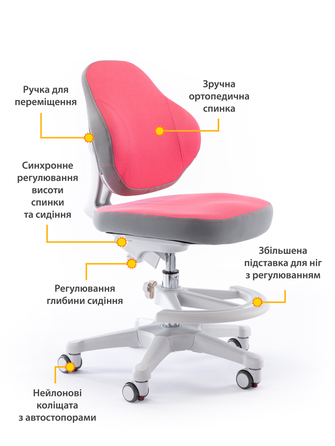 Дитяче крісло Evo-Kids Mio Classic Pink (арт.Y-405 KP)