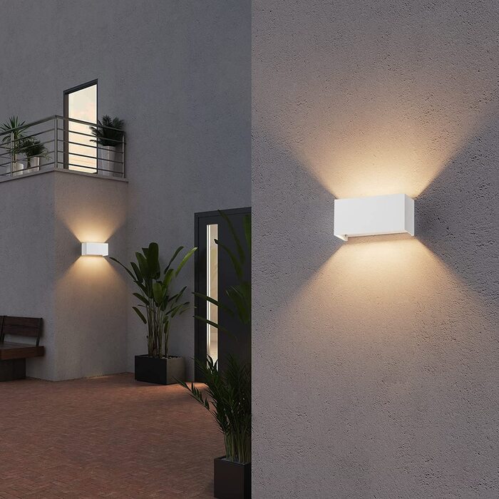 Стіна з зовнішнім підсвічуванням Klighten з LED лампою G9 (18W, 3000K), регульований кут променя, IP54, антрацит/білий