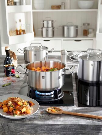Каструля Zwilling Twin Classic з кришкою, нержавіюча сталь, 20 см, 3.0 л, для індукційних плит, срібляста