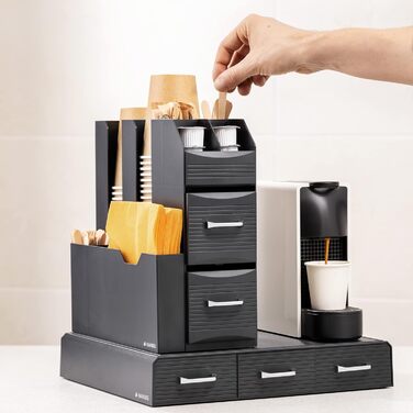 Тримач для капсул кави Navaris - органайзер для капсул Nespresso та інших стандартних розмірів - чорний