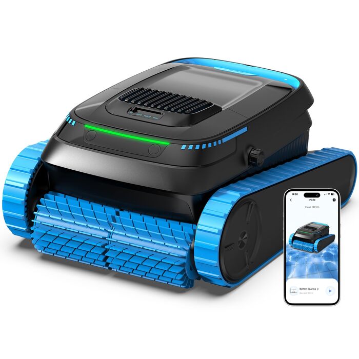 Робот-пилосос для басейну PC20 Poolroboter (2026) з Wi-Fi, очищення дна, стін та водної лінії, до 170 м²