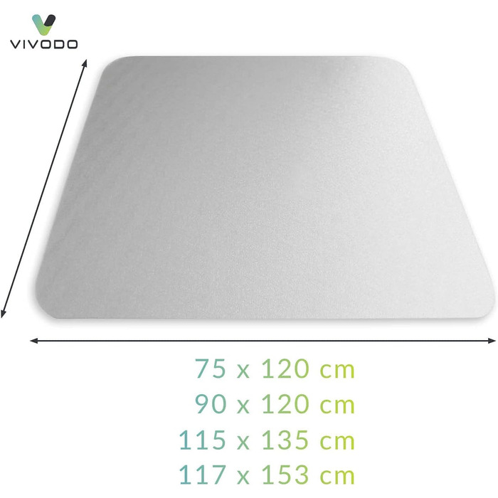 Vivodo килимок для захисту підлоги 90x120 см для твердих підлог, вироблено в Німеччині