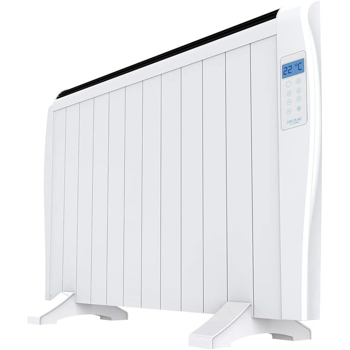 Електричний конвектор Cecotec ReadyWarm 2500 Thermal: 1800 Вт, 12 алюмінієвих елементів, LCD, 3 режими, таймер, Slim, захист Overprotect, білий