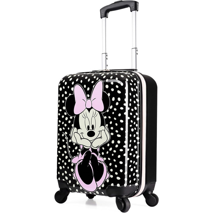 Дитяча валіза Disney Minnie, жорсткий корпус, на 4 колесах, 28/50/91 л, чорна