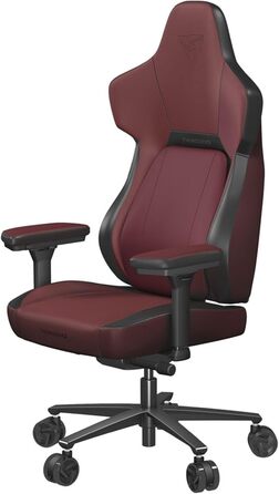 Ігрове крісло ThunderX3 CORE Modern, ергономічне, нахил сидіння, підтримка попереку, підголівник з пам’яттю форми, підставка для ніг, екошкіра, червоне